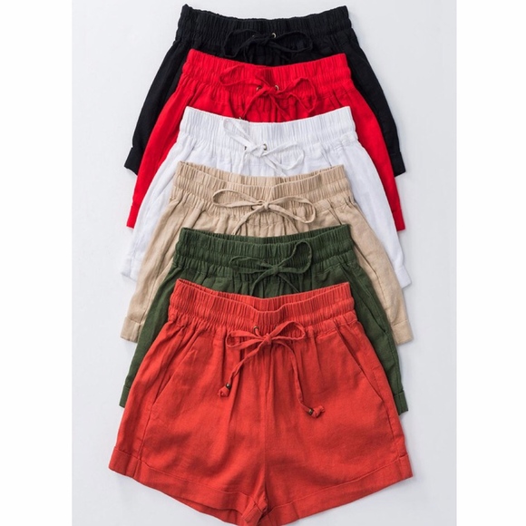 Bellanblue Pants - VALERIA Linen Tie Shorts - 4 colors